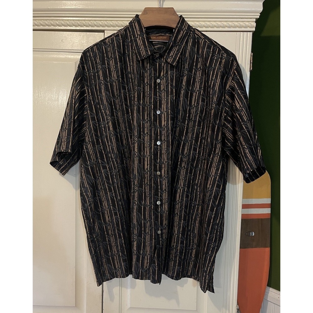 Tori Richard Bamboo Honolulu Hawaiian Shirt Men 2XL Beach Resort Yacht